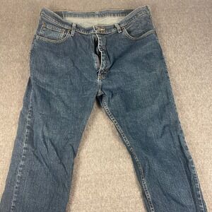 Wrangler Mens Regular Fit Jeans 38x30 Blue Denim Cotton Blend Classic